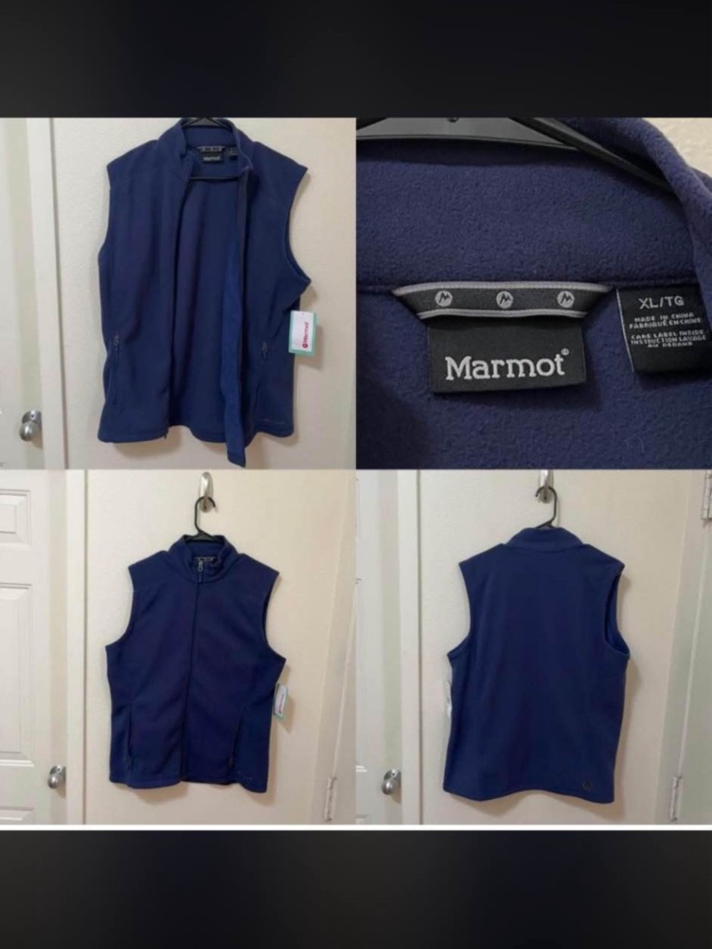 Marmot Deep Navy Full‑Zip Fleece Vest